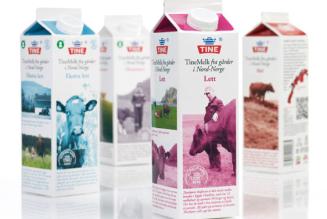 Alle TINE-drikkekartoner bærer FSC-mærket fra januar 2013