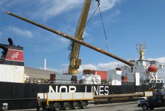 Danske douglasgraner undervejs til Norge