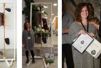 Vinder af FSC Design Award 2014 Sigrid Juel Jensen fra Arkitekt Skolen Aarhus. Vinderdesign: "Skrue"