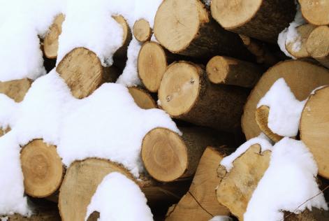 FSC-tømmer med sne